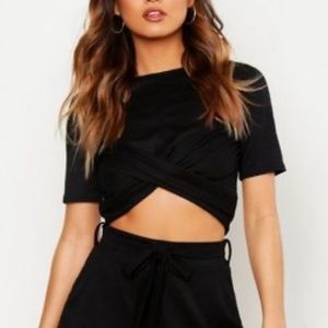 Two peice black short set